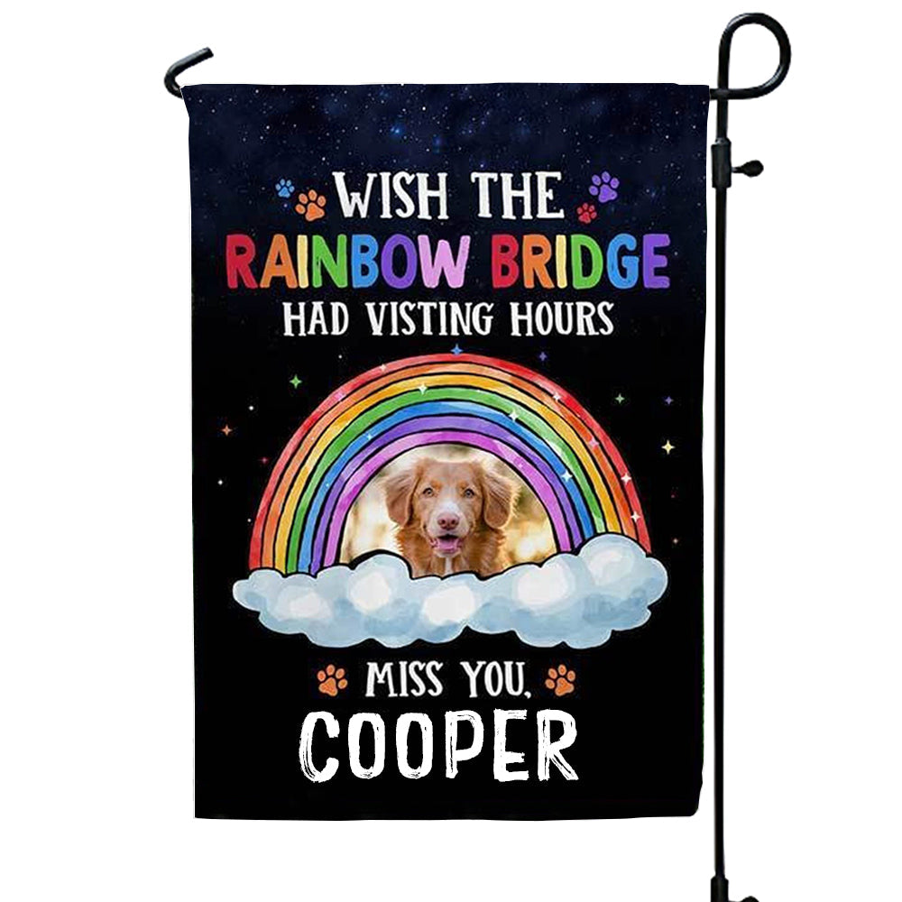 Personalized Memorial Dog Flag Wish The Rainbow Bridge, Customized, Gift For Dog Lover, Gift For Family, Decor Decorative Seasonal Outdoor Weather Resistant Double Sided Print 1633577872455.jpg?v=1642736286