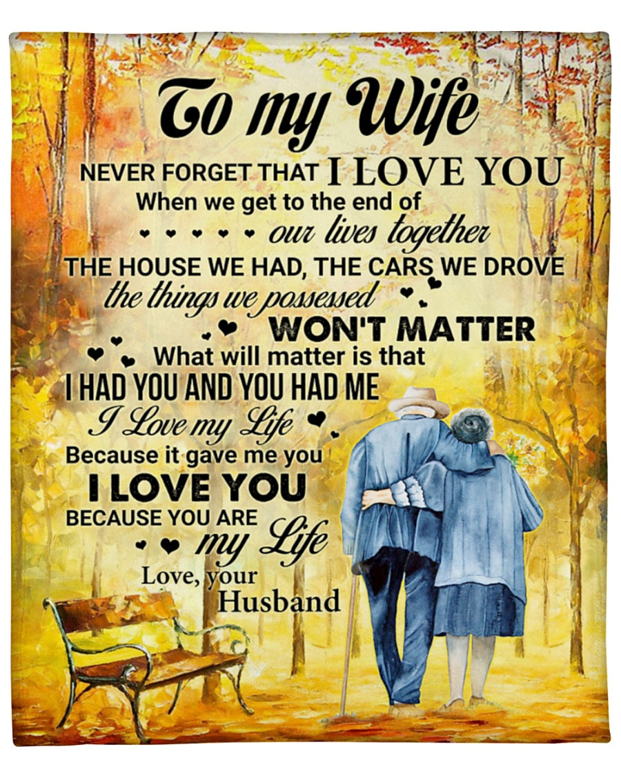 Gift For Wife Blanket, Husband To Wife - Never Forget That I Love You Blanket Gift For Wife Birthday Gift Home Decor Bedding Couch Sofa Soft and Comfy Cozy 1635751590764.jpg