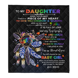 Gift For Daughter Blanket, To My Daughter Dream Catcher Inside This Blanket There Is A Piece Of My Heart - Love From Mom 1638420764229.png