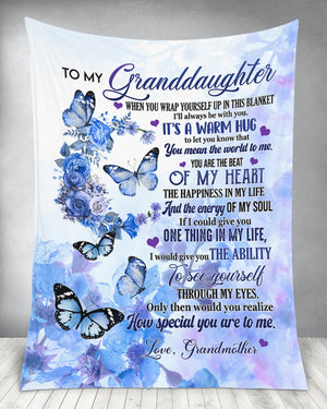 To My Granddaughter How Special You Are To Me Butterflies Blanket Gift From Grandmother Birthday Gift Home Decor Bedding Couch Sofa Soft and Comfy Cozy 1638521750555.jpg