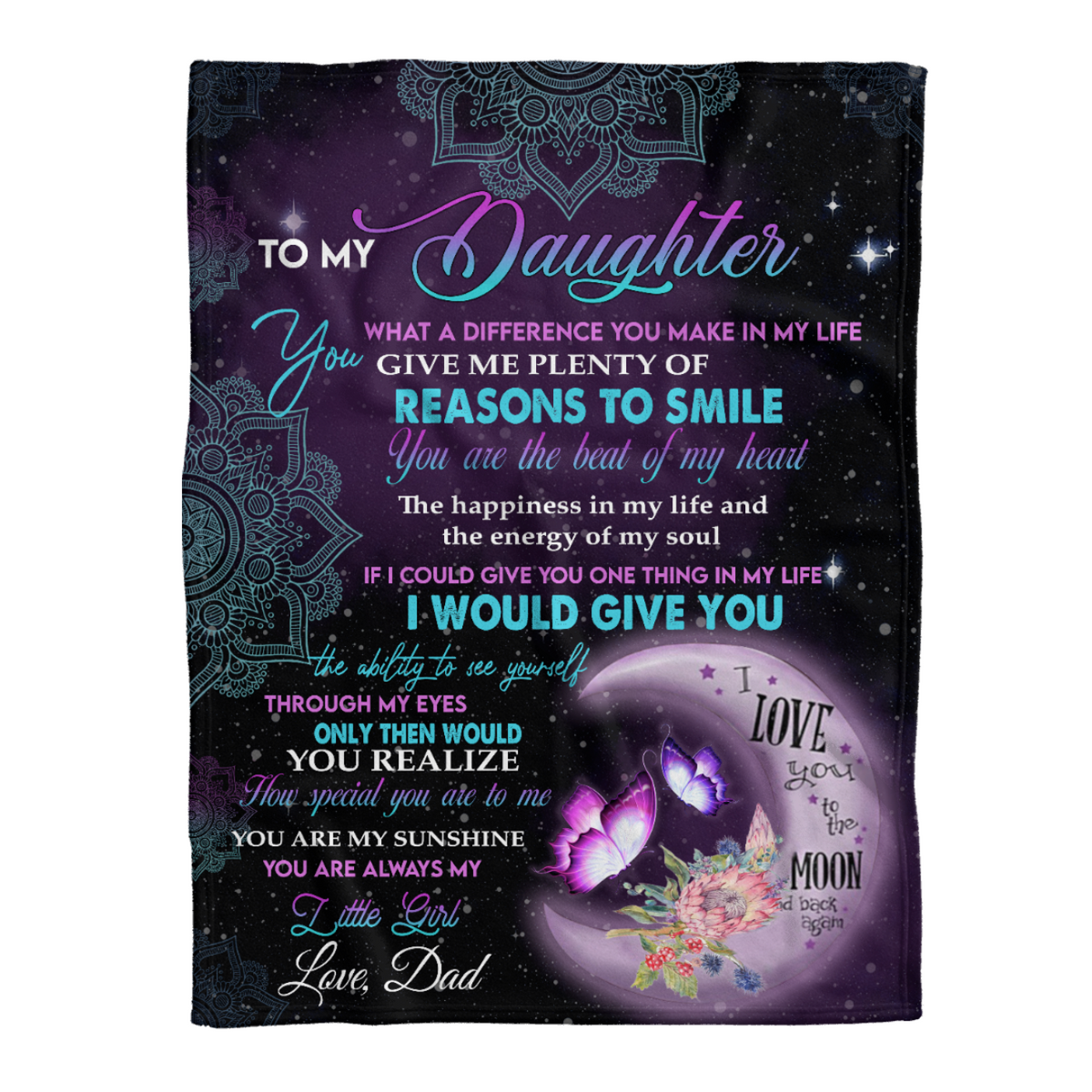 Gift For Daughter Blanket, To Daughter Butterfly Beat Of My Heart Fleece Blanket 1638778375081.png