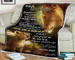 Lion blanket to my grandson to tell you how valuable and precious you are to me hope 1640247233347.jpg