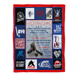 Gift For Grandson Blanket, To My Grandson Ice Hockey 1641287581663.png