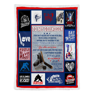 Gift For Grandson Blanket, To My Grandson Ice Hockey 1641287584243.png