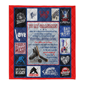 Gift For Grandson Blanket, To My Grandson Ice Hockey 1641287588985.png