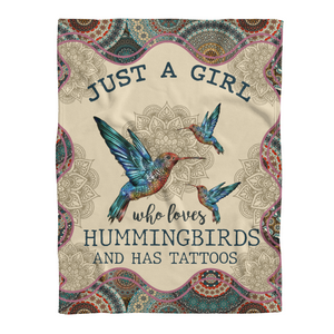 Hummingbird Blanket, Just A Girl Who Loves Hummingbirds And Has Tattoos Mandala Blanket 1641455551274.png