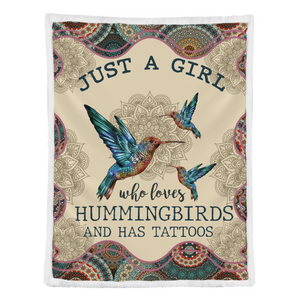 Hummingbird Blanket, Just A Girl Who Loves Hummingbirds And Has Tattoos Mandala Blanket 1641455557950.png