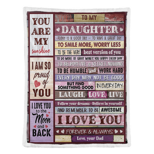 Gift For Daughter Blanket, To My Daughter You Are My Sunshine I Am So Proud Of You - Love From Dad 1641458670454.png