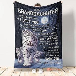 Gift For Granddaughter Blanket, Grandma To My Granddaughter Never Forget That I Love You Fleece Blanket 1663569829286.jpg
