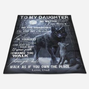 Gift For Daughter Blanket, To My Daughter Wolf Waiting Watching Keeping 1663659924264.jpg
