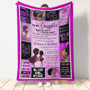 Gift For Daughter Blanket, Black Girl To My Daughter Never Feel That You Are Alone - Love From Mom 1663923977305.jpg