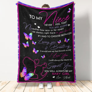 Gift For Niece Blanket, To My Niece Never Feel You Are Alone Love Aunt Hippie Blanket 1664523308705.jpg