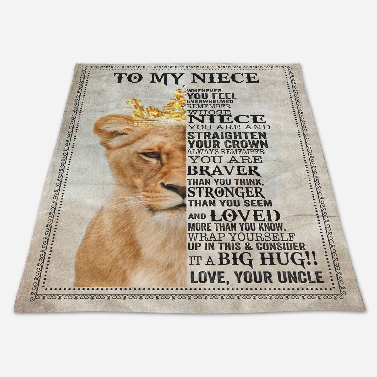 Gift For Niece Blanket, To My Niece Lion From Uncle You Are Loved More Than You Know 1664528724754.jpg