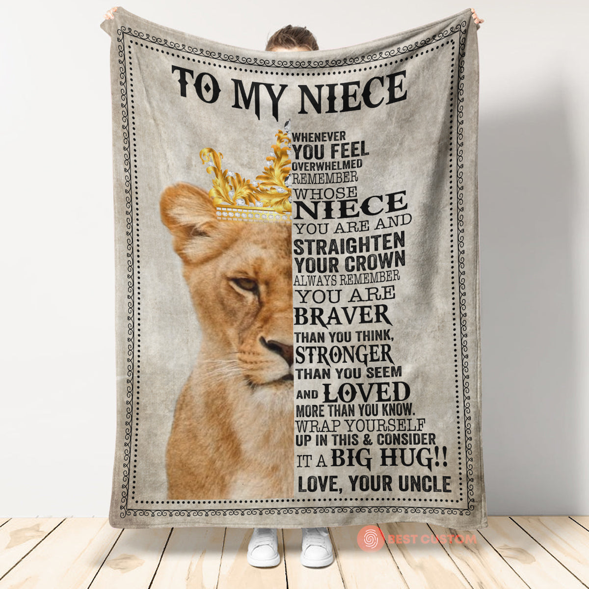 Gift For Niece Blanket, To My Niece Lion From Uncle You Are Loved More Than You Know 1664528724877.jpg