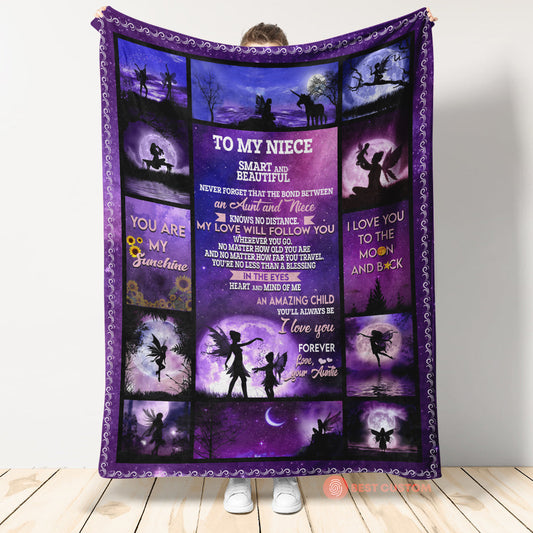 Gift For Niece Blanket, To My Niece Smart And Beautiful Personalized Name Blanket 1664529422548.jpg