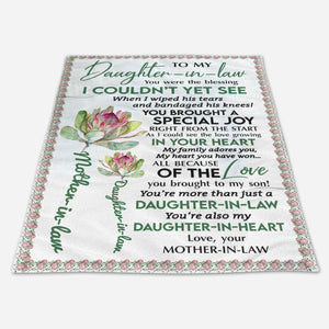 Gift For Daughter In Law Blanket, From Mom To My Daughter in Law You Were The Blessing Gifts Blanket 1664531002392.jpg