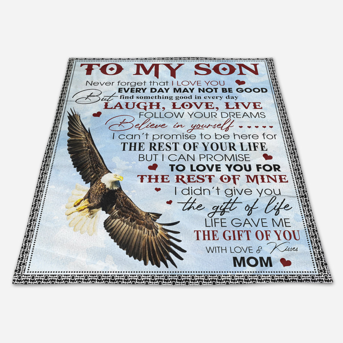 Gift For Son Blanket, Never Forget That I Love You-Eagle Mom To Son 1665071790876.jpg