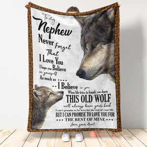 Gift For Nephew Blanket, To My Nephew This Old Wolf Will Always Have Your Back 1665112297339.jpg