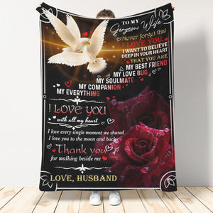 Gift For Wife Blanket, To My Wife I Love You With All My Heart Fleece Blanket 1665112950833.jpg