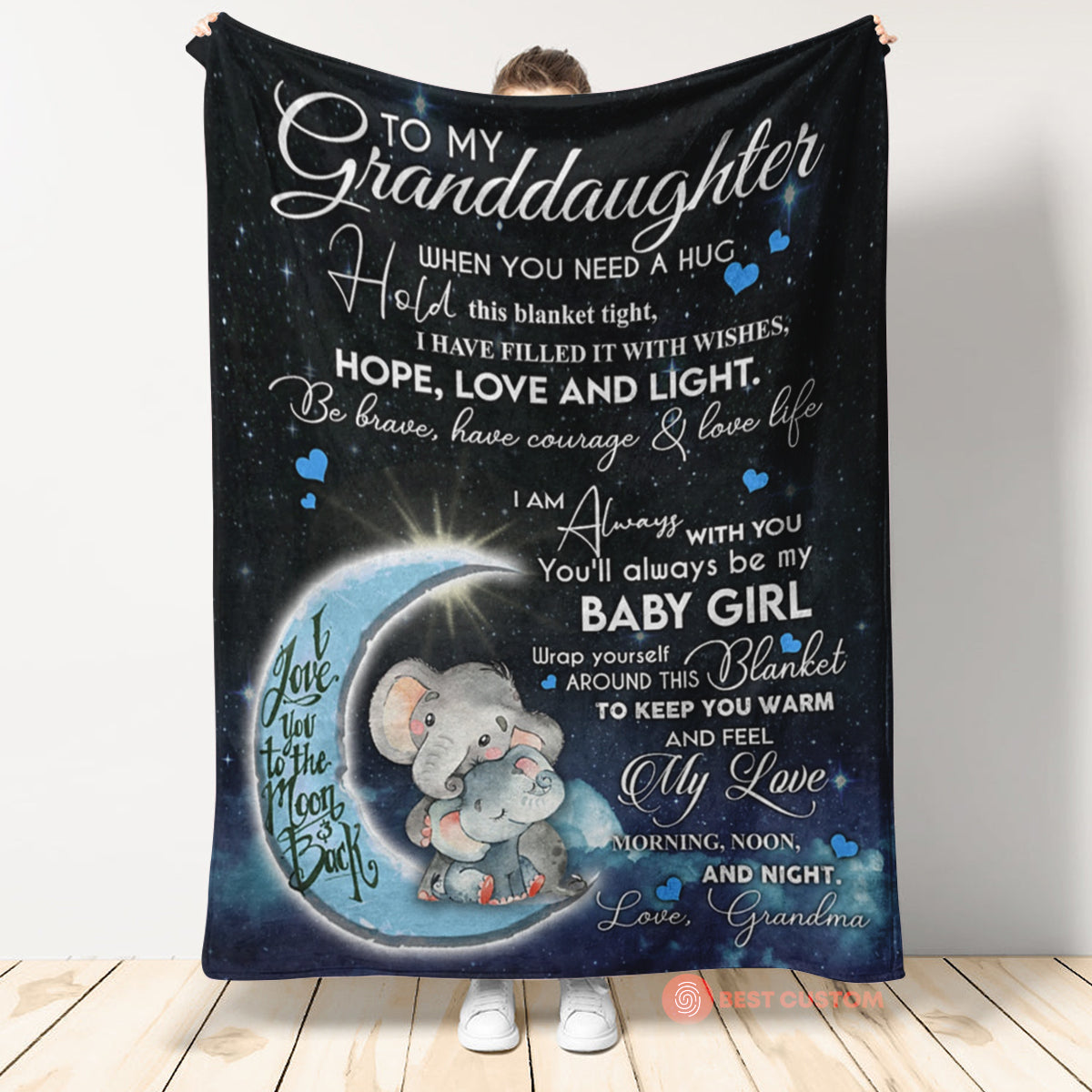 Gift For Granddaughter Blanket, Blanketify When You Need A Hug Hold This Blanket Tight Gift for Granddaughter From Grandma 1666584326515.jpg