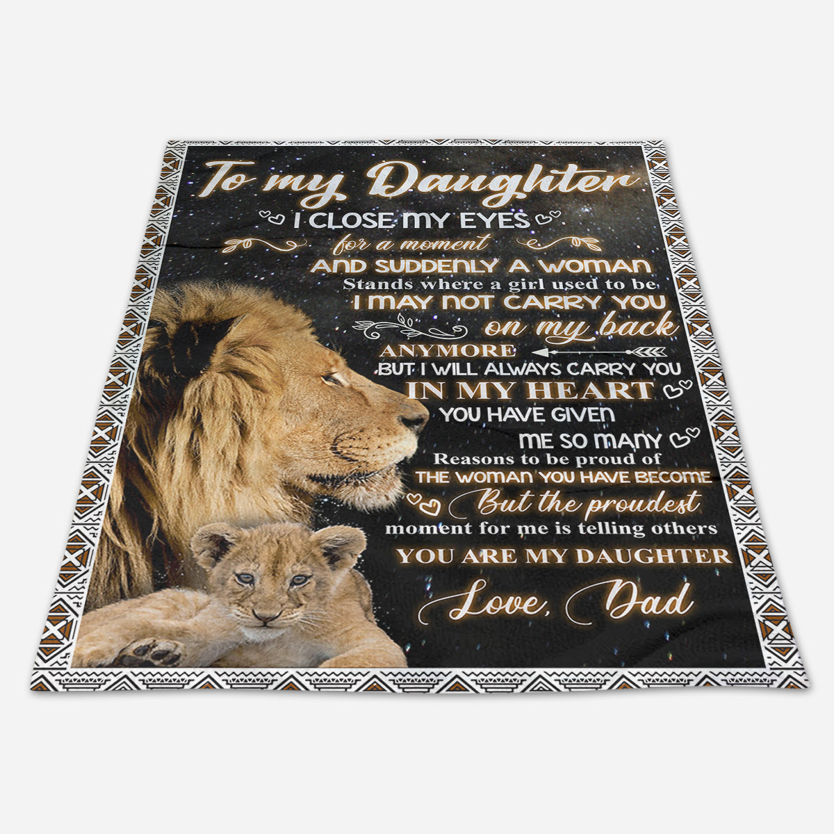 To my daughter online lion blanket