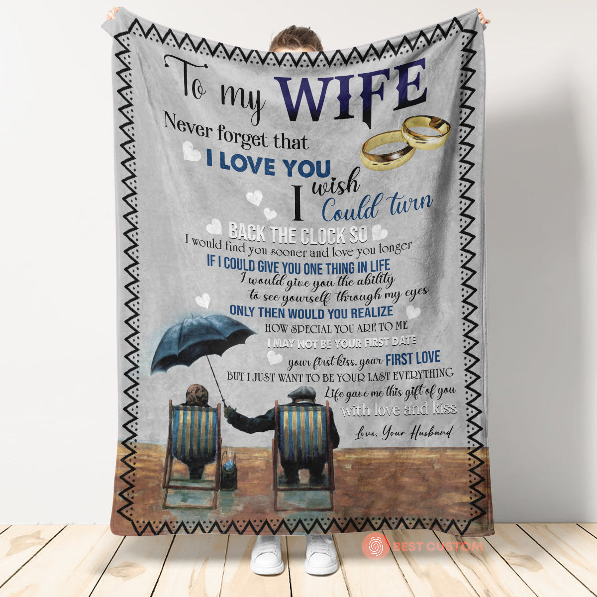 Gift For Wife Blanket, To My Wife Never Forget That I Love You Fleece Blanket Gift For Family 1670557671832.jpg