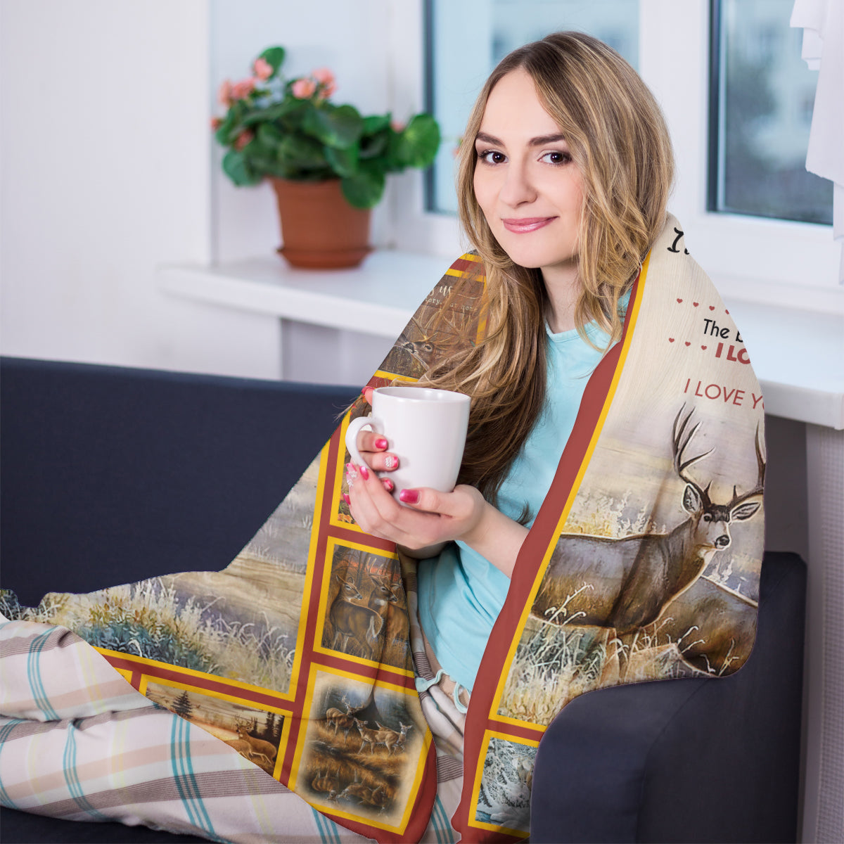 Best Valentine Gift For Husband, My Husband Deer Couple I Love You More Than The Bad Days Gift From Wife Fleece Blanket - Quilt Blanket 1673667037834.jpg