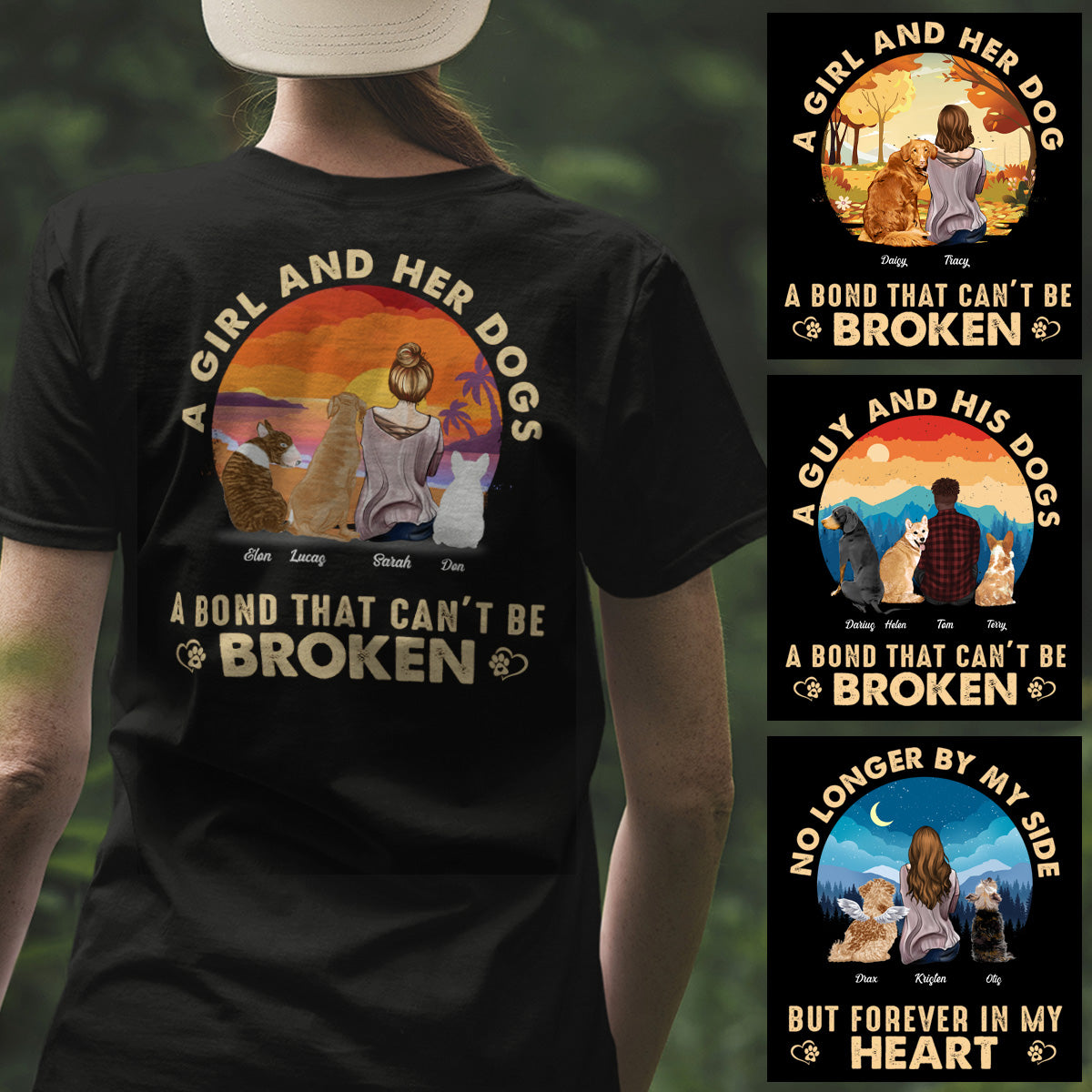 A Girl / Guy And Her / His Dog A Bond That Can't Be Broken Personalized Apparel - Gift For Dog Lovers