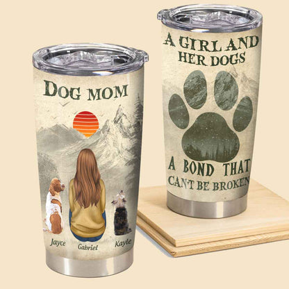 Dog Mom And Her Baby - Personalized Tumbler - Birthday Mother's Day Gifts For Dog Mom, Cat Mom Tumbler - Dog Mom