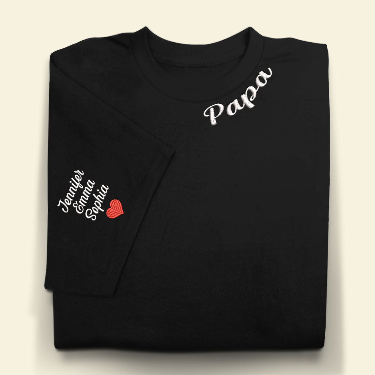 Papa and Kid Neck and Sleeve Embroidered - Personalized Embroidered Apparel - Gift For Father 1_15ea9533-8d9f-473d-bd8a-55eb43af8224.jpg?v=1684297734