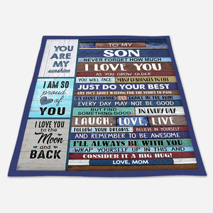 To My Son Fleece Blanket, I Love You Lovely Gift For Son From Mom Birthday Gift Home Decor Bedding Couch Sofa Soft And Comfy Cozy