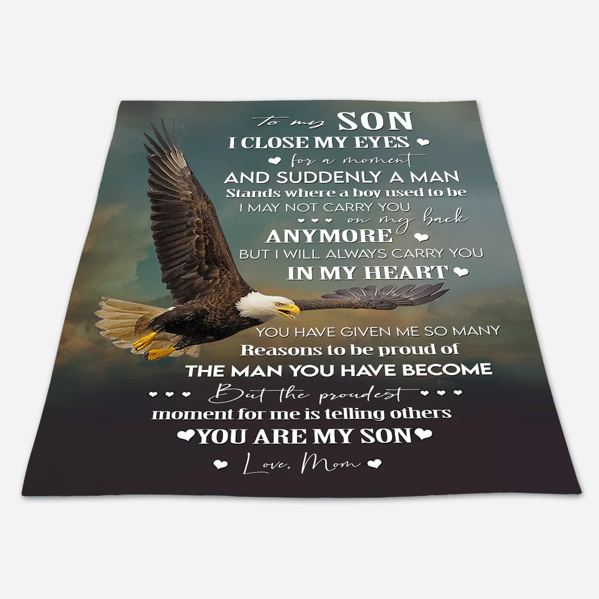 Eagle To My Son You Have Given Me So Many Reasons To Be Proud Of The Man You Have Become Love Mom Fleece Blanket - Quilt Blanket