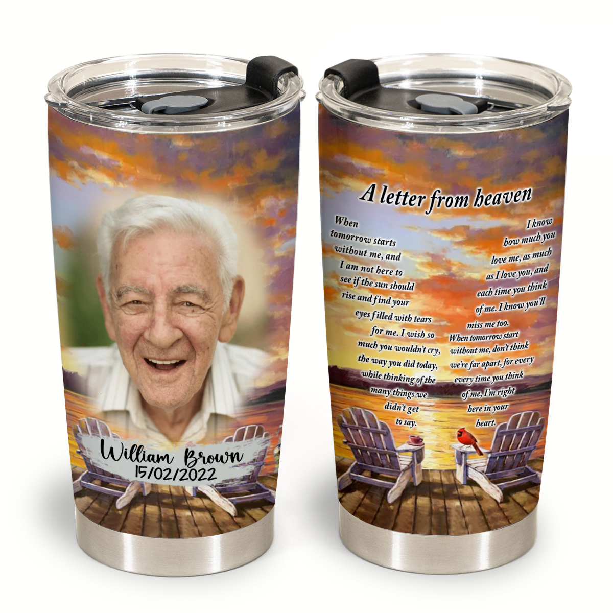 Memorial Gift - A Letter From Heaven Cardinal Bird - Personalized Insulated Tumbler