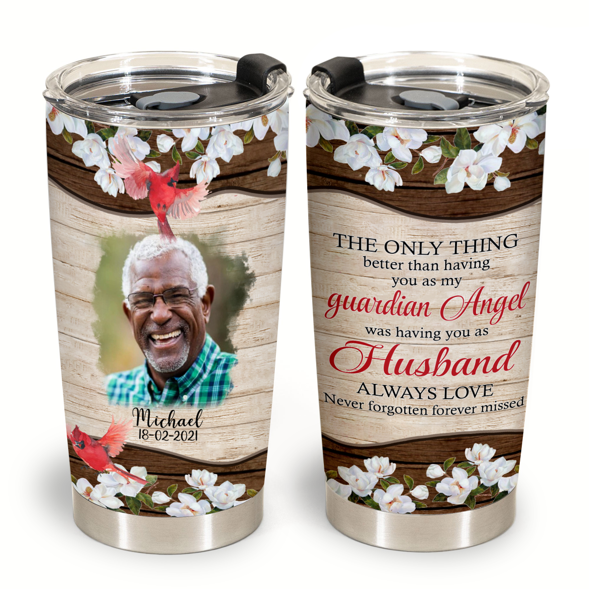 My Guardian Angel - Personalized Photo Tumbler - Memorial