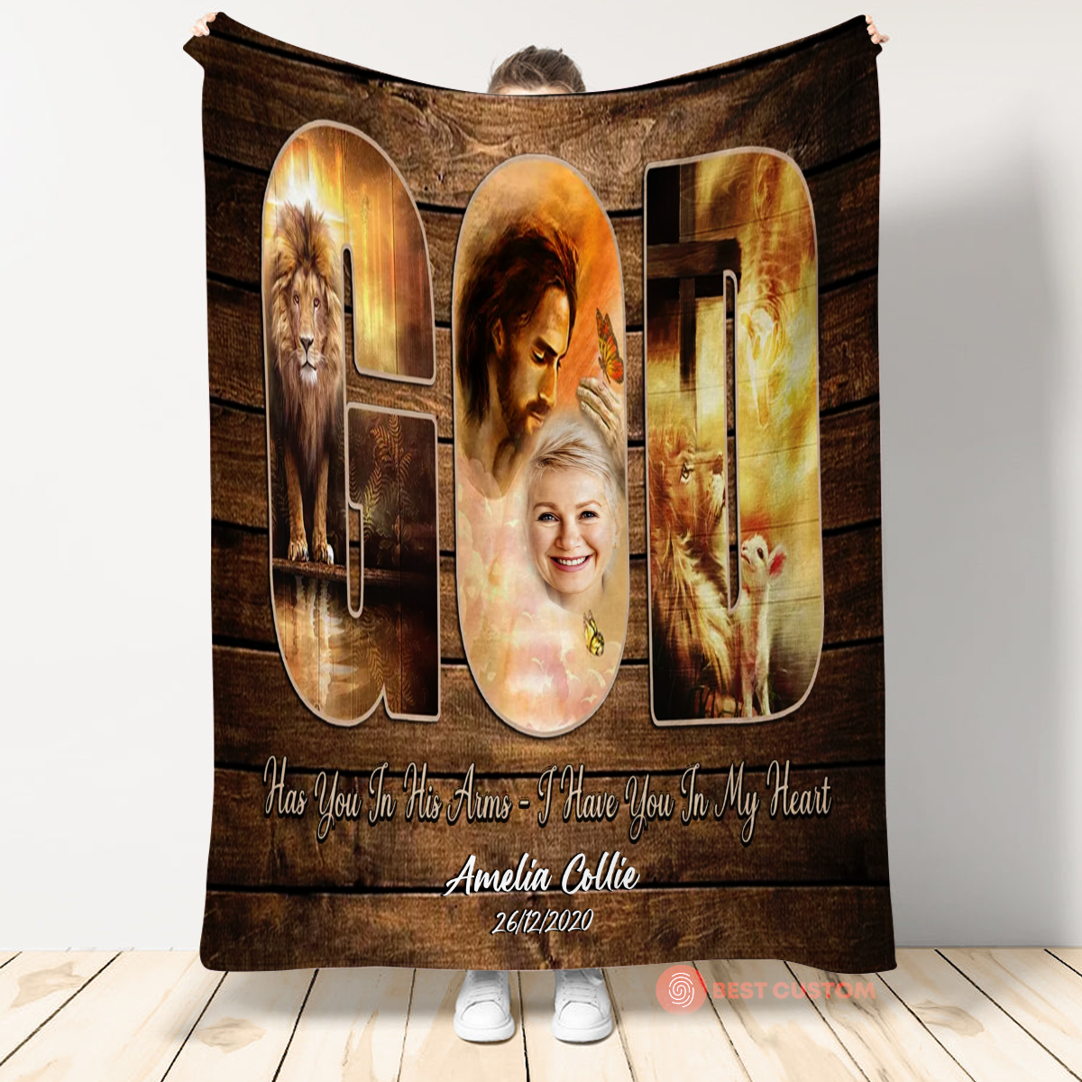 Lion Of Judah God Personalized Photo Canvas Memorial