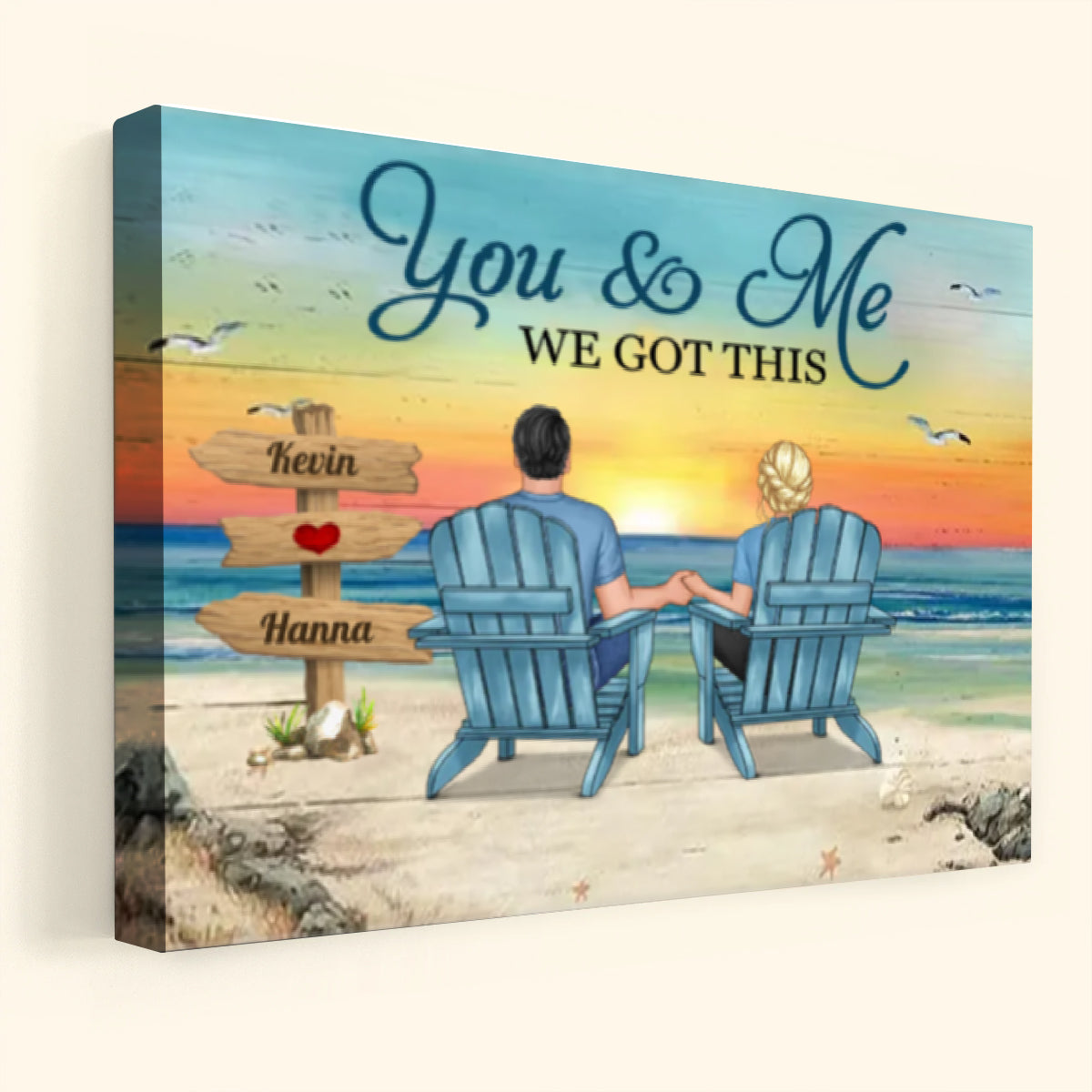 You And Me We Got This Beach Couple Personalized Canvas Gift For Couple