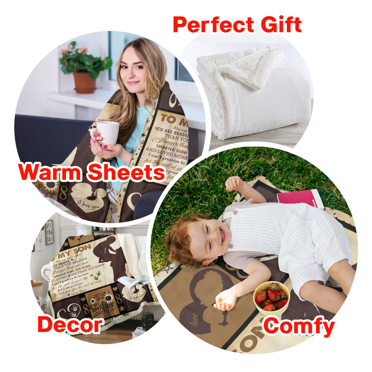 To My Son Always Remember You Are Braver Than You Believe Blanket Gift For Son From Mom Birthday Gift Home Decor Bedding Couch Sofa Soft and Comfy Cozy