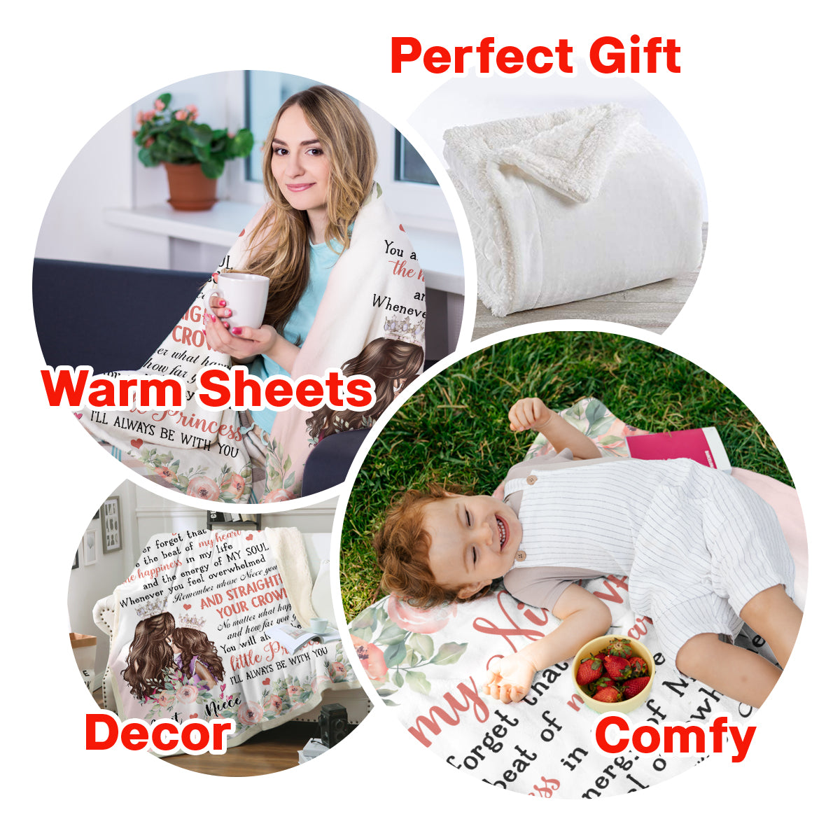 Gift For Niece Blanket, To My Niece Remember Whose Niece You Are And Straighten Your Crown Floral