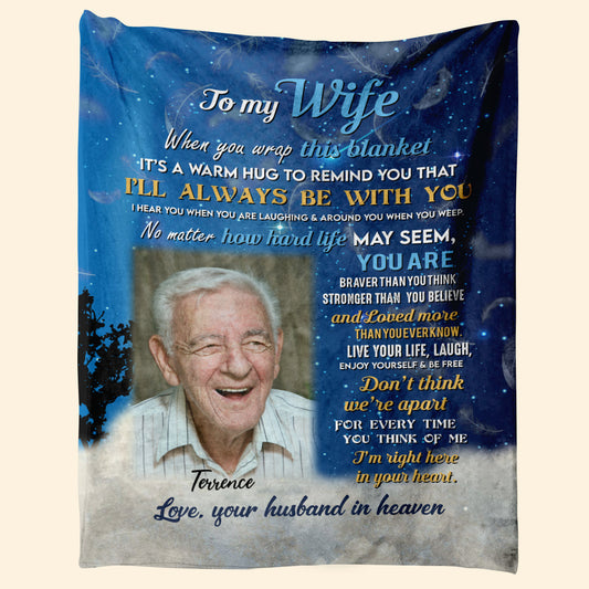 I'm Right Here In Your Heart - Personalized Blanket - Memorial Gift For Wife, Mother 1_2f4d1621-c453-4bc6-9780-00fa6d285f57.jpg?v=1677553810
