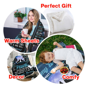 To My Wife Wrap Yourself Up In This And Consider It A Big Hug FLeece Blanket GIft For Wife From Husband Home Decor Bedding Couch Sofa Soft And Comfy Cozy