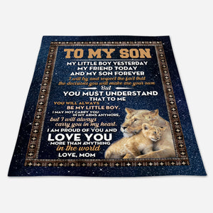 Gift For Son Blanket, To My Son Forever Lion