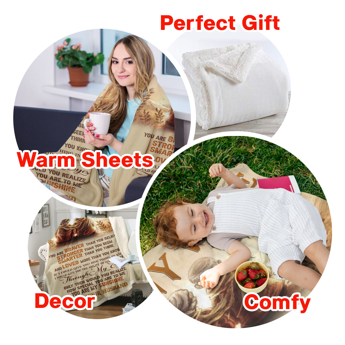 Gift For Wife Blanket, To My Wife You Are My Sunshine Fleece Blanket