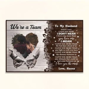We're A Team Custom Photo Canvas Gift For Couple