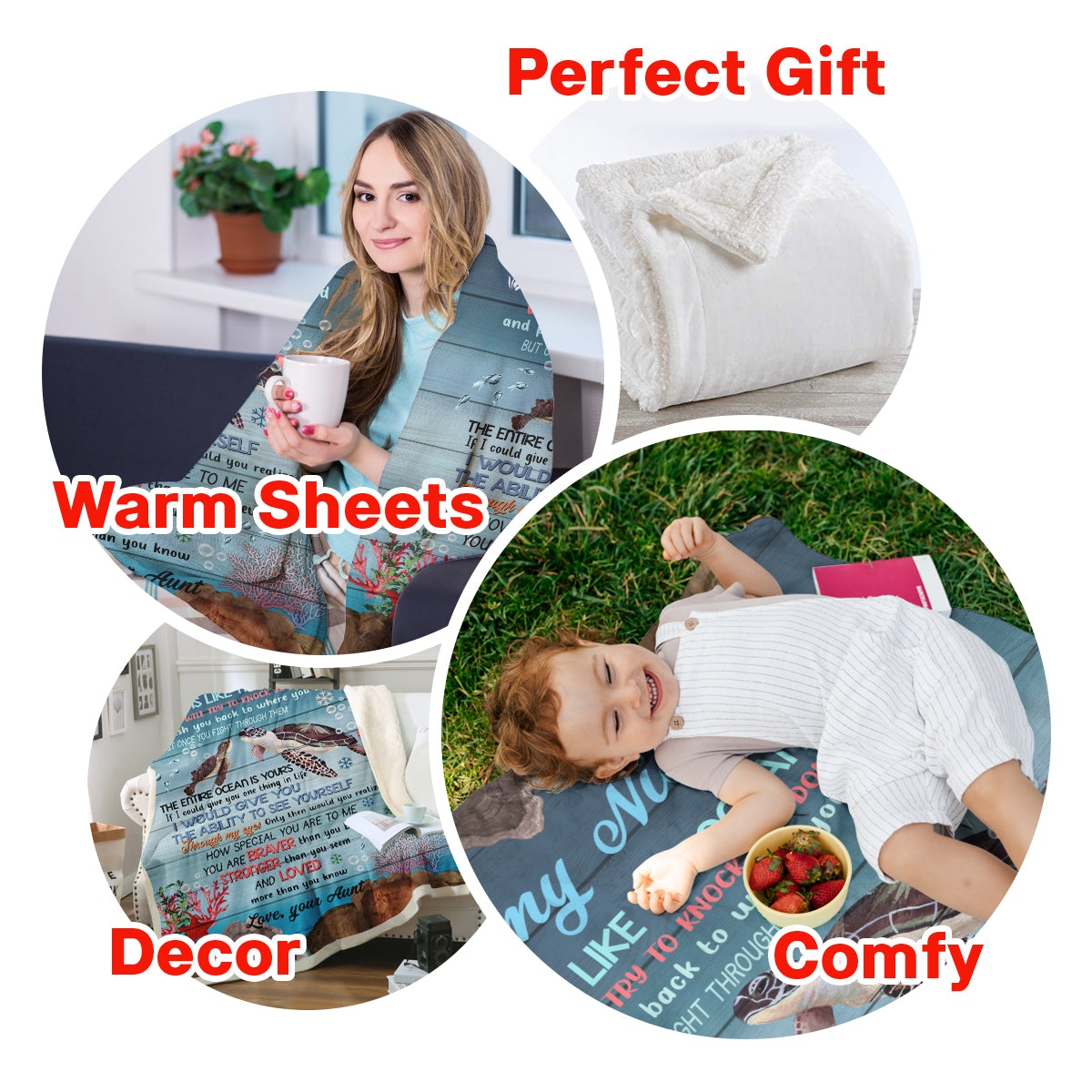 Gift For Niece Blanket, To My Niece Life Is Like The Ocean Sea Turtle - Love From Aunt