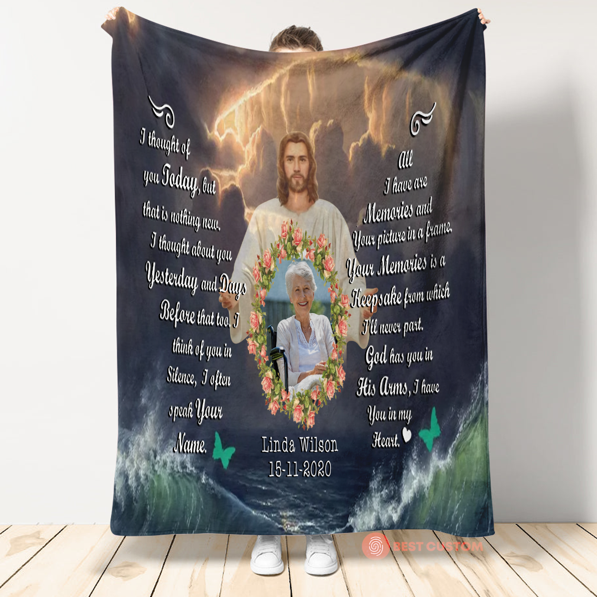 Miss You Everyday Personalized Photo Canvas Memorial