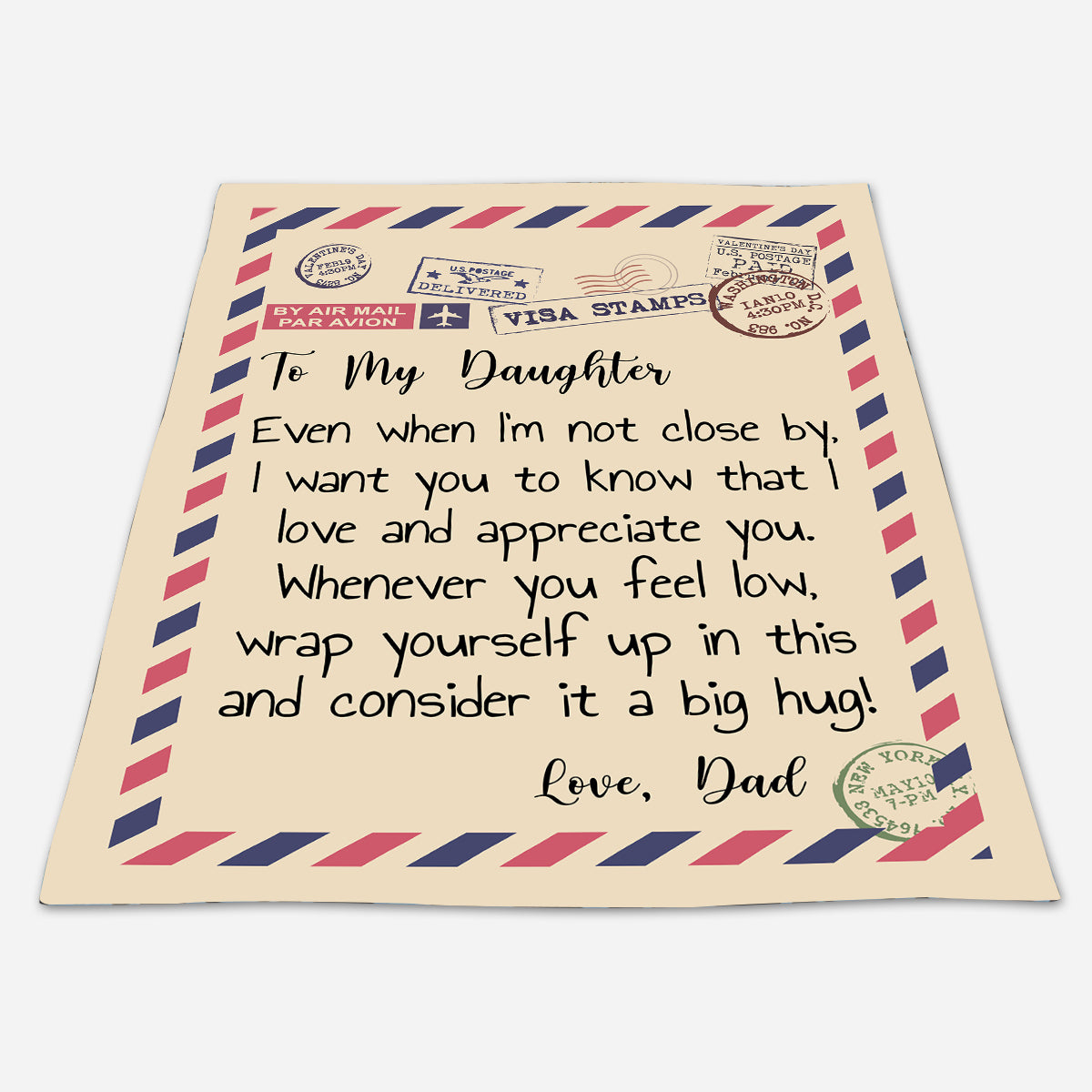 To My Daughter I Love And Appreciate You Fleece Blanket - Quilt Blanket,     Love From Dad