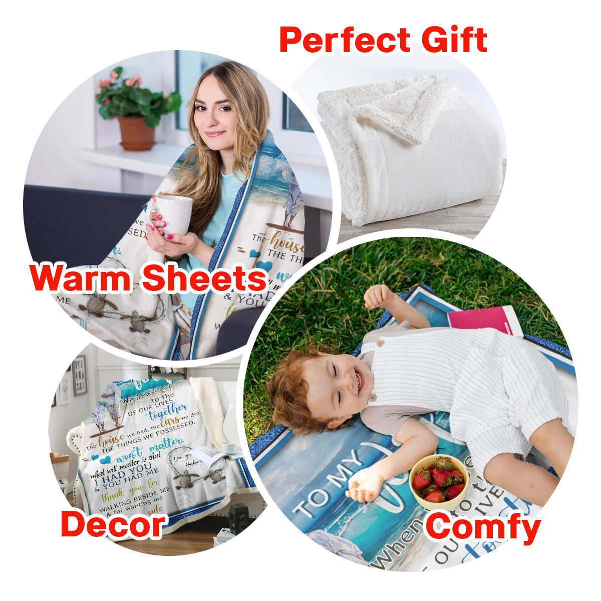 My Wife Love On The Beach Thank You For Walking Beside Me Gift From Husband Fleece Blanket - Quilt Blanket