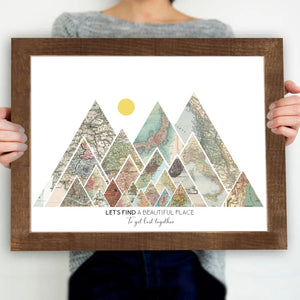 Mountain Map Father's Day Personalized Canvas
