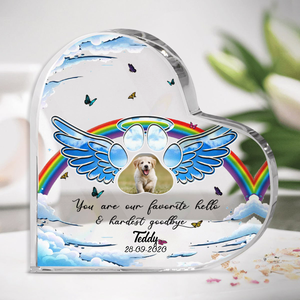 Personalized Memorial Dog Acrylic Plaque - Your Are Our Favorite Hello & Hardest Goodbye - Custom Dog Memorial Gifts