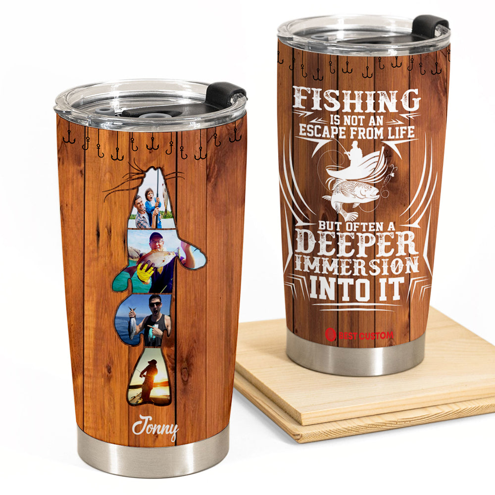 Catfish Fishing - Personalized Photo Tumbler - Gift For Fishing Lovers